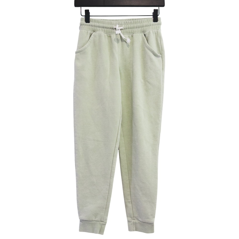 Cat‎ & Jack Sweatpants Girls L 10/12 Sage Green Fleece Joggers Activewear Casual